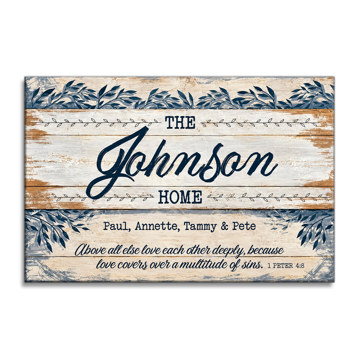 Personalized Family Name Home Canvas – Custom Surname And Year Wall