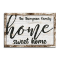 Personalized Home Sweet Home Canvas – Custom Family Name Rustic Art