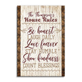 Personalized Family House Rules Canvas – Custom Surname Wall Art