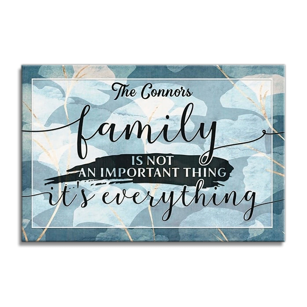 Personalized Family Is Everything Canvas – Custom Name Coastal Wall