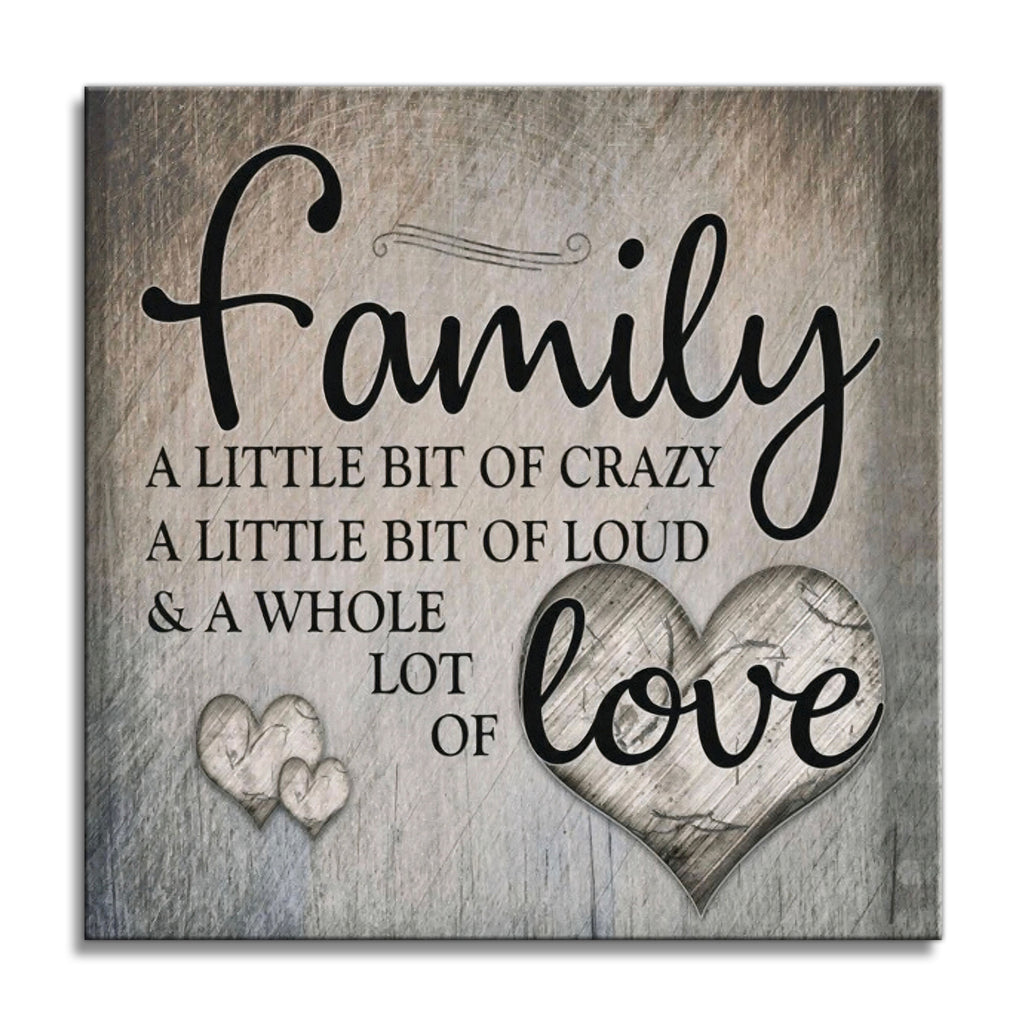 Personalized Family Love Hearts Canvas – Custom Names Grey Wall Art