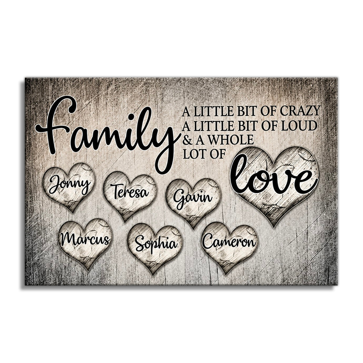 Personalized Family Names Canvas – Custom Layout Wide Or Tall Wall Art