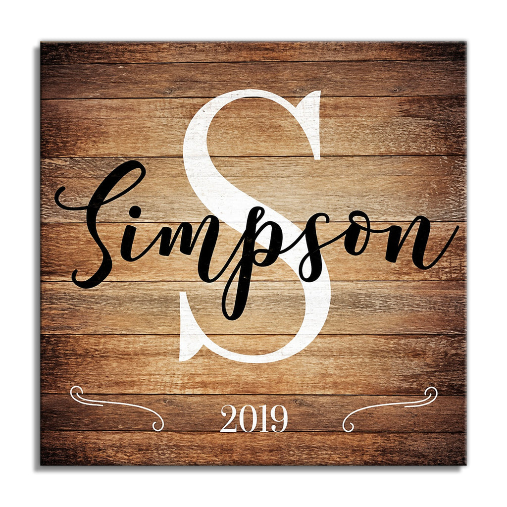 Personalized Family Name Canvas – Custom Initial And Colour Choice