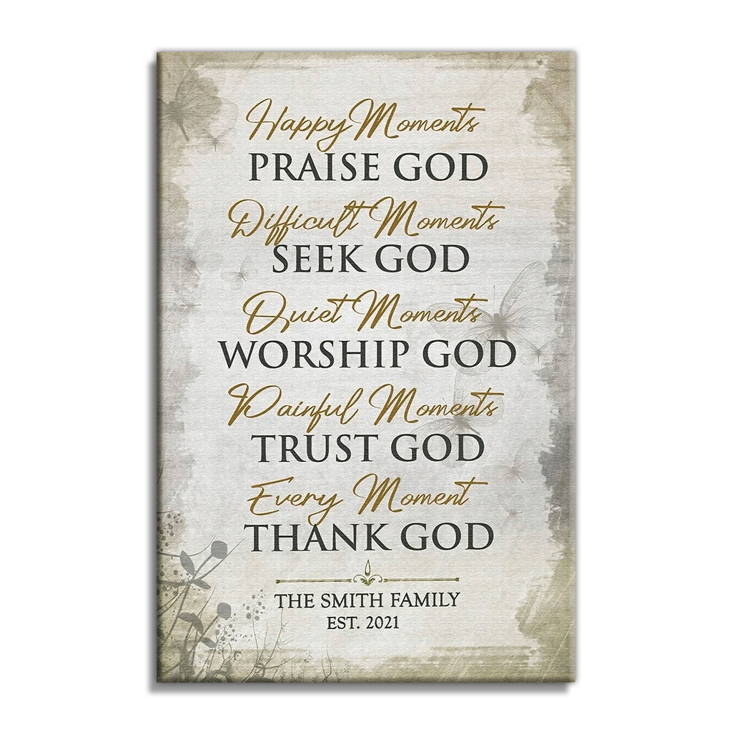 Personalized Family Name Christian Canvas – Custom Surname Scripture