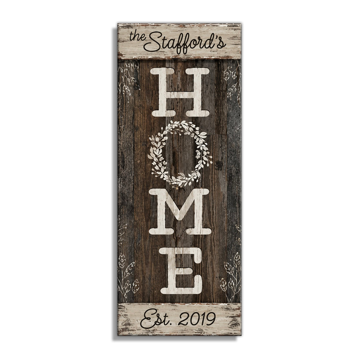 Personalized Family Name Home Panoramic Canvas – Tall Entryway Wall