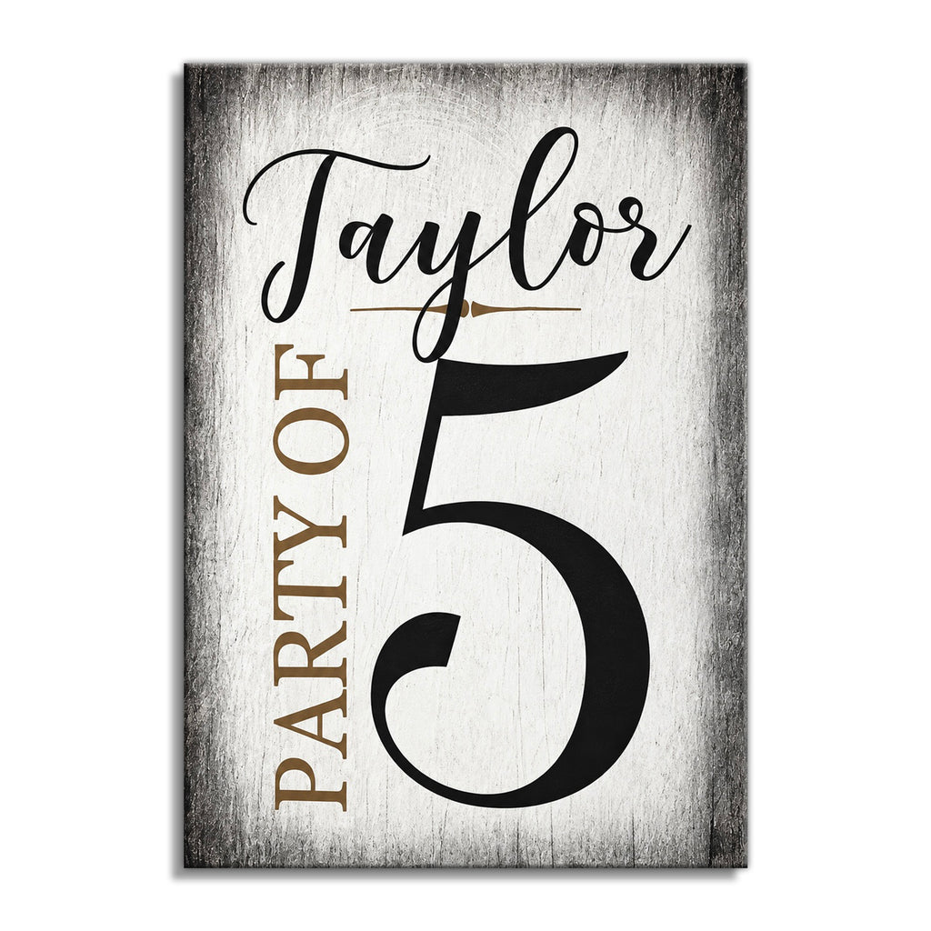 Personalized Family Party Of Canvas – Custom Surname And Number Wall