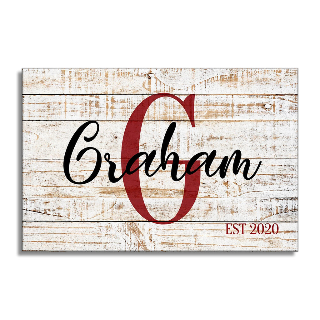 Personalized Family Name Monogram Canvas – Custom Surname And Year