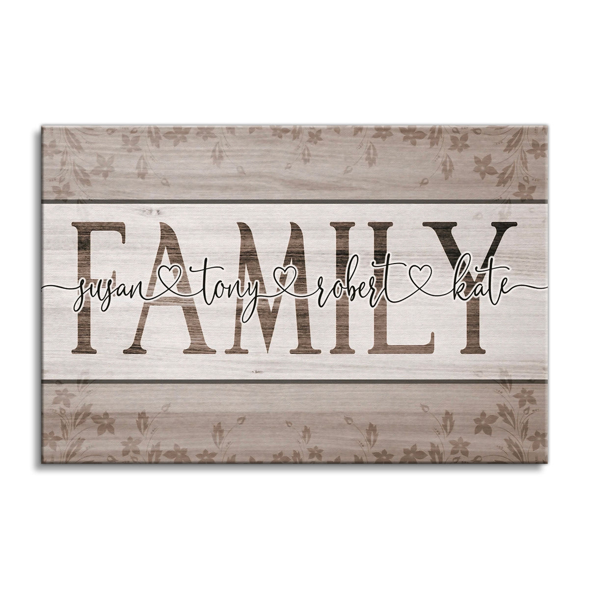 Personalized Family Names Canvas – FAMILY Letters Filled With Names