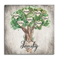Personalized Family Tree Names Square Canvas – Custom Names Wall Art