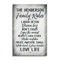 Personalized Family Rules Chalkboard Canvas – Custom Surname Wall Art