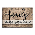 Personalized Family Thankful Grateful Blessed Canvas – Custom Names
