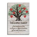 Personalized Family Tree Canvas – Custom Surname Red Leaf Wide Wall