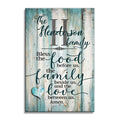 Personalized Bless The Food Canvas – Custom Family Name Coastal Wall