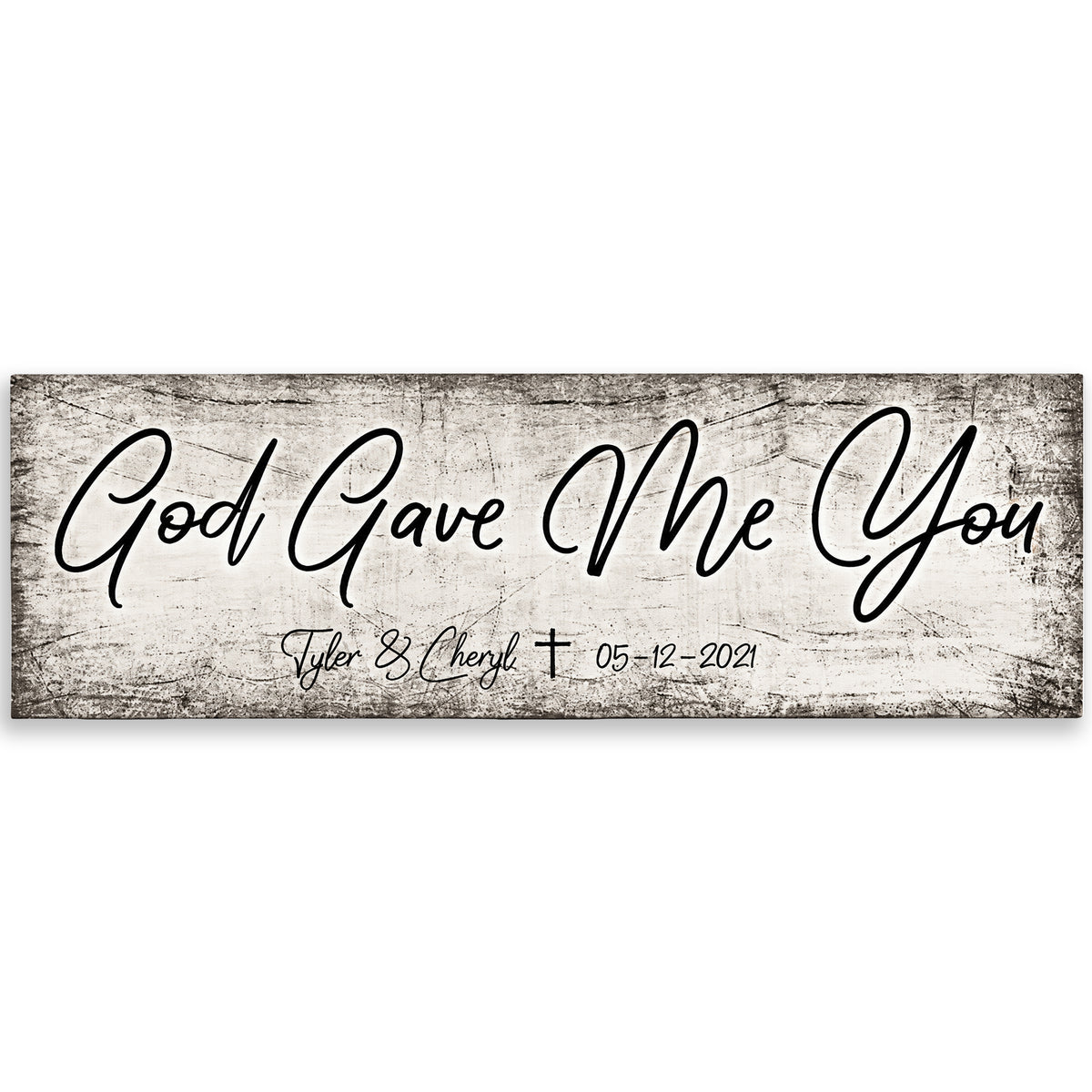 Personalized God Gave Me You Panoramic Canvas – Custom Names Wide Art