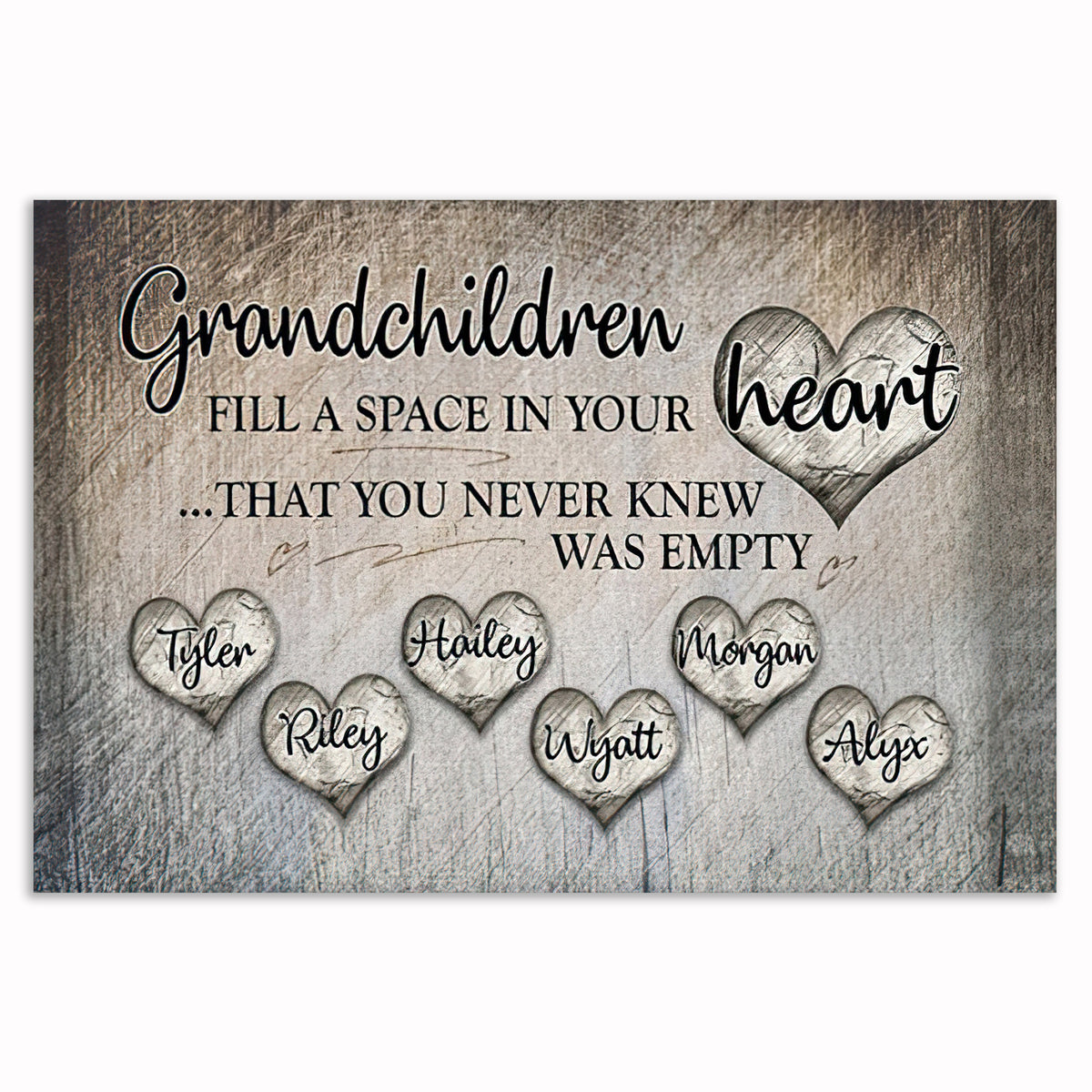 Personalized Grandchildren Fill A Space In Your Heart Canvas – Names