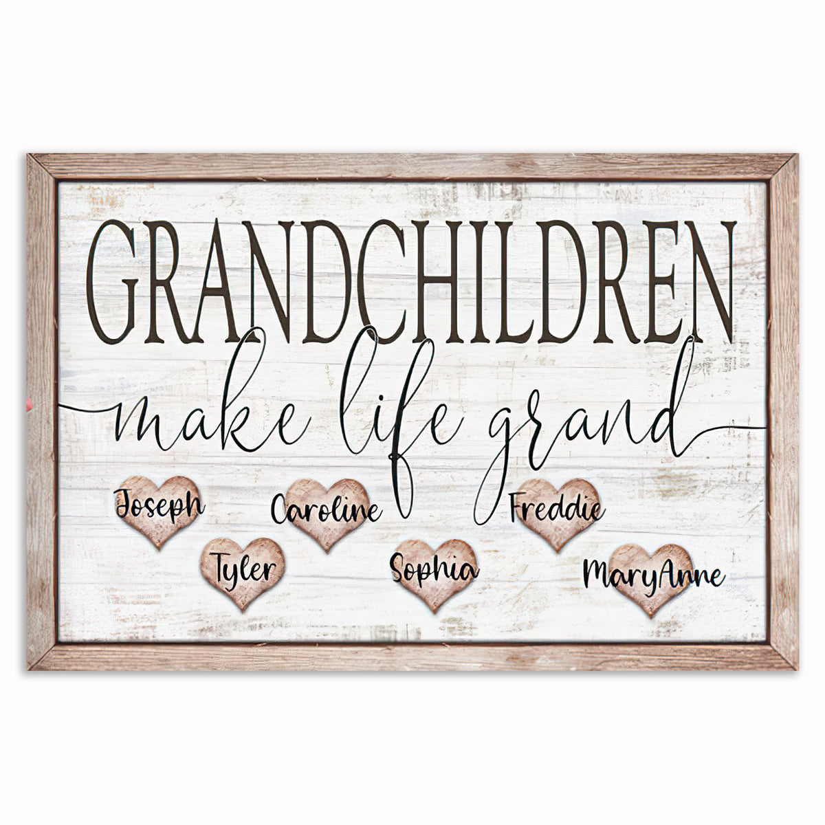 Personalized Grandchildren Make Life Grand Canvas – Custom Names Wall
