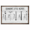 Personalized Grandpa's Little Helpers Canvas – Custom Names Tool Wall