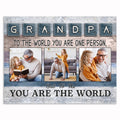 Personalized Grandpa You Are The World Canvas – Custom Photo And Names