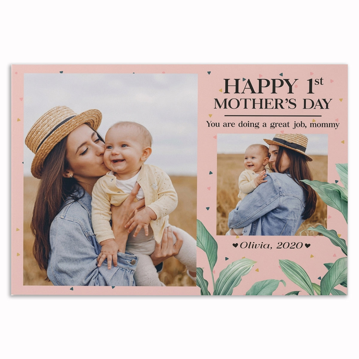 Personalized Happy First Mother's Day Photo Canvas – Custom New Mom