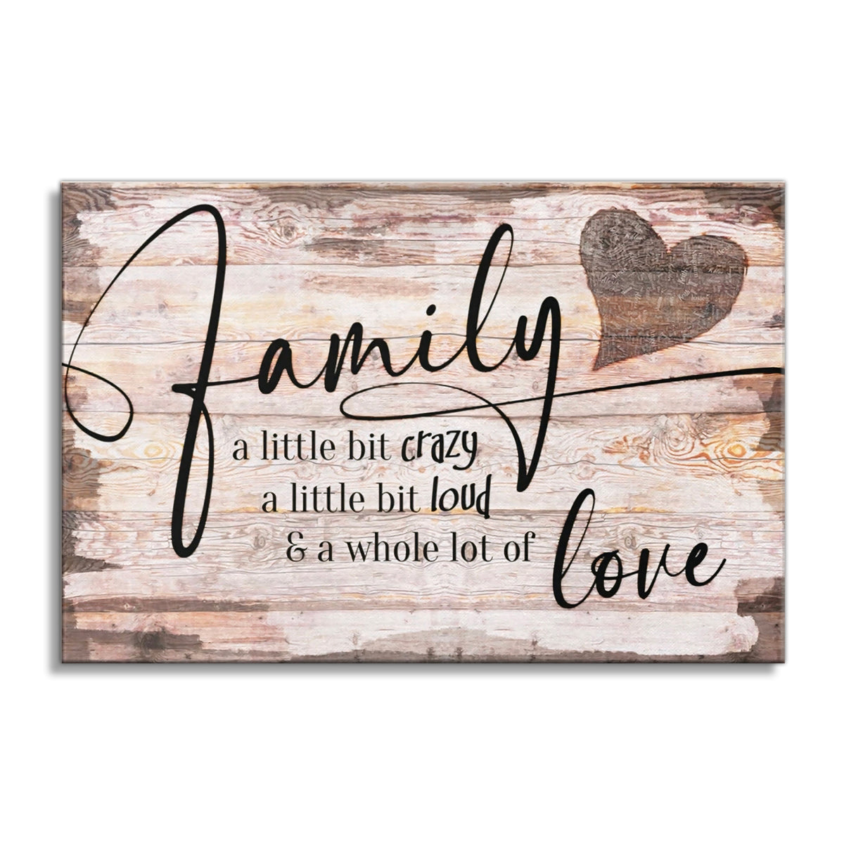 Personalized Family Heart Canvas – Custom Names Crazy Loud Love Wall