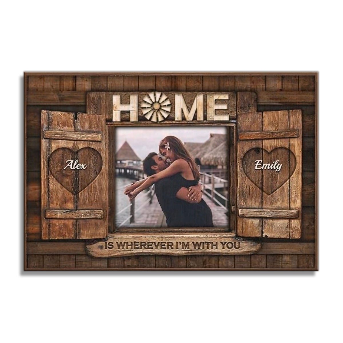 Personalized Home Is Wherever I'm With You Canvas – Custom Photo Wall