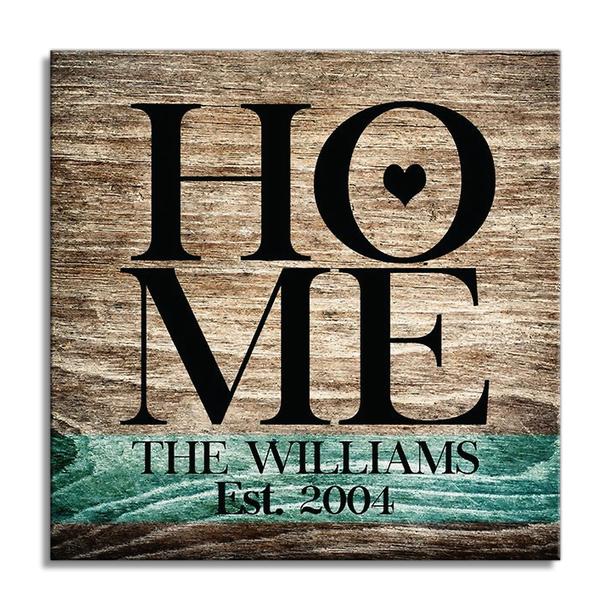 Personalized HOME State Canvas – Custom Family Name And Location Art