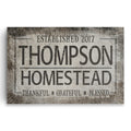 Personalized Homestead Canvas – Custom Family Name Established Wall