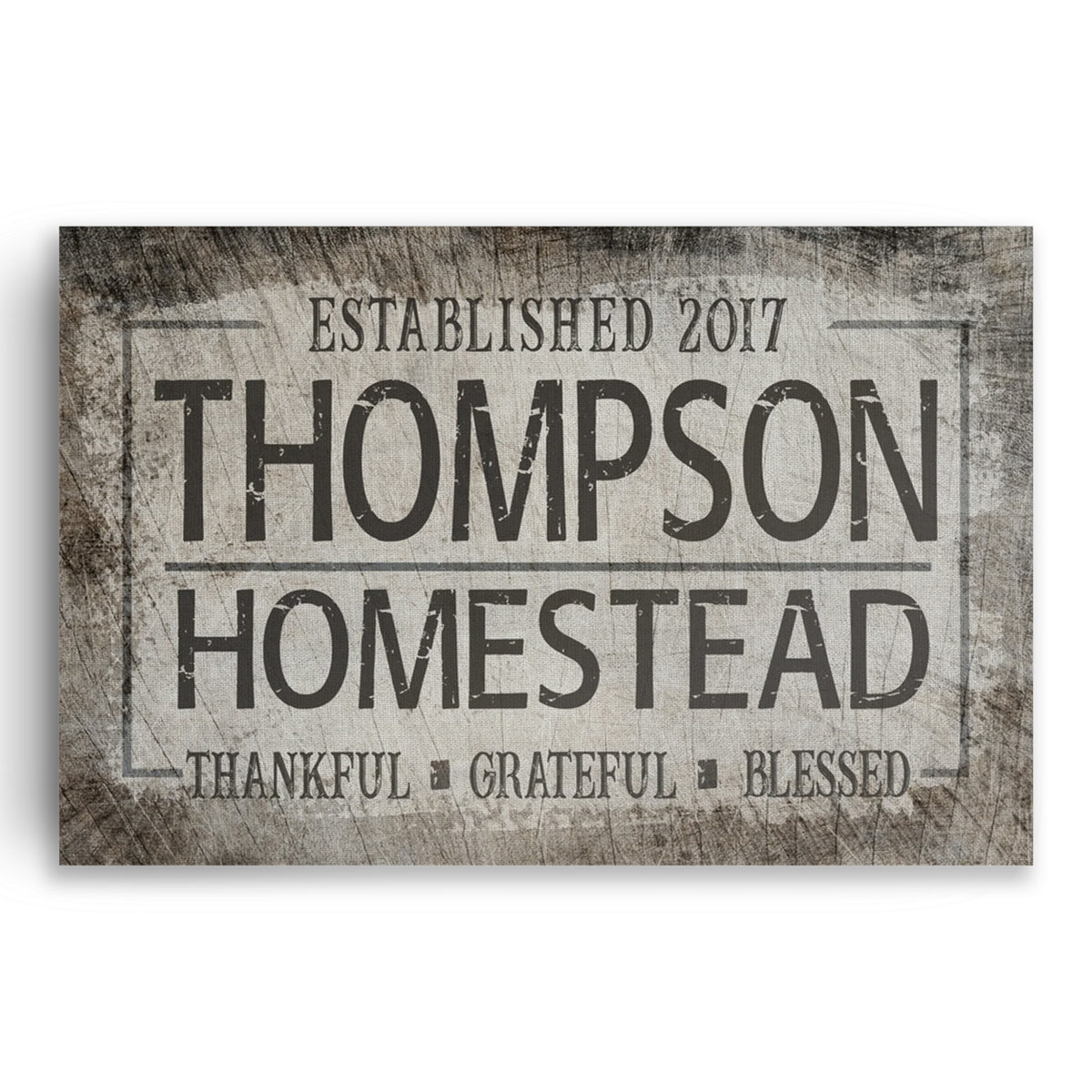 Personalized Homestead Canvas – Custom Family Name Established Wall