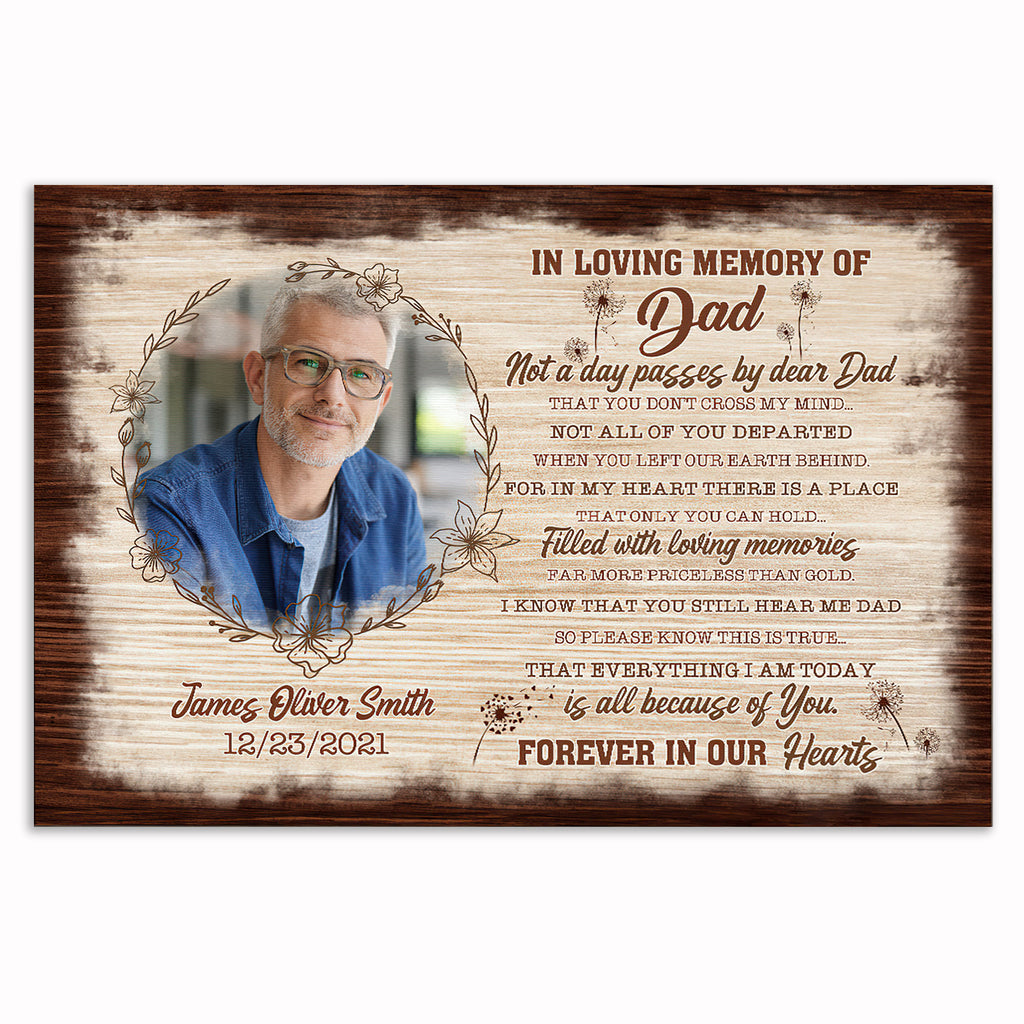 Personalized In Loving Memory Of Dad Canvas – Custom Photo Memorial