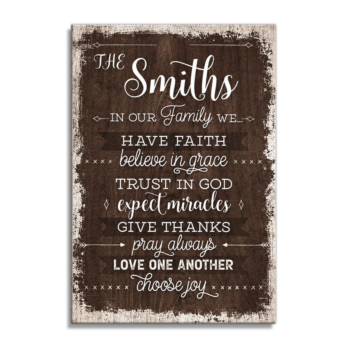 Personalized In Our Family We Have Faith Canvas – Custom Surname