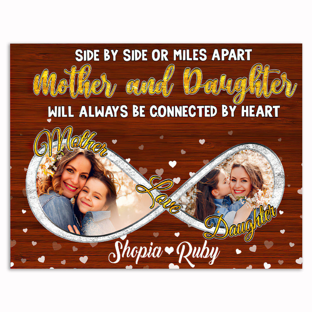 Personalized Mother And Daughter Infinity Canvas – Custom Photo Wall