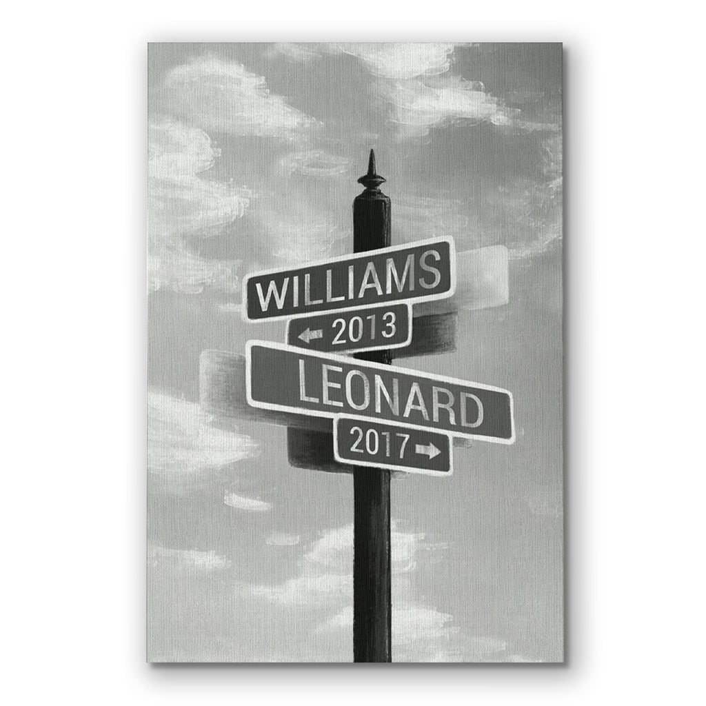 Personalized Street Sign Canvas – Custom Names Intersection Wall Art