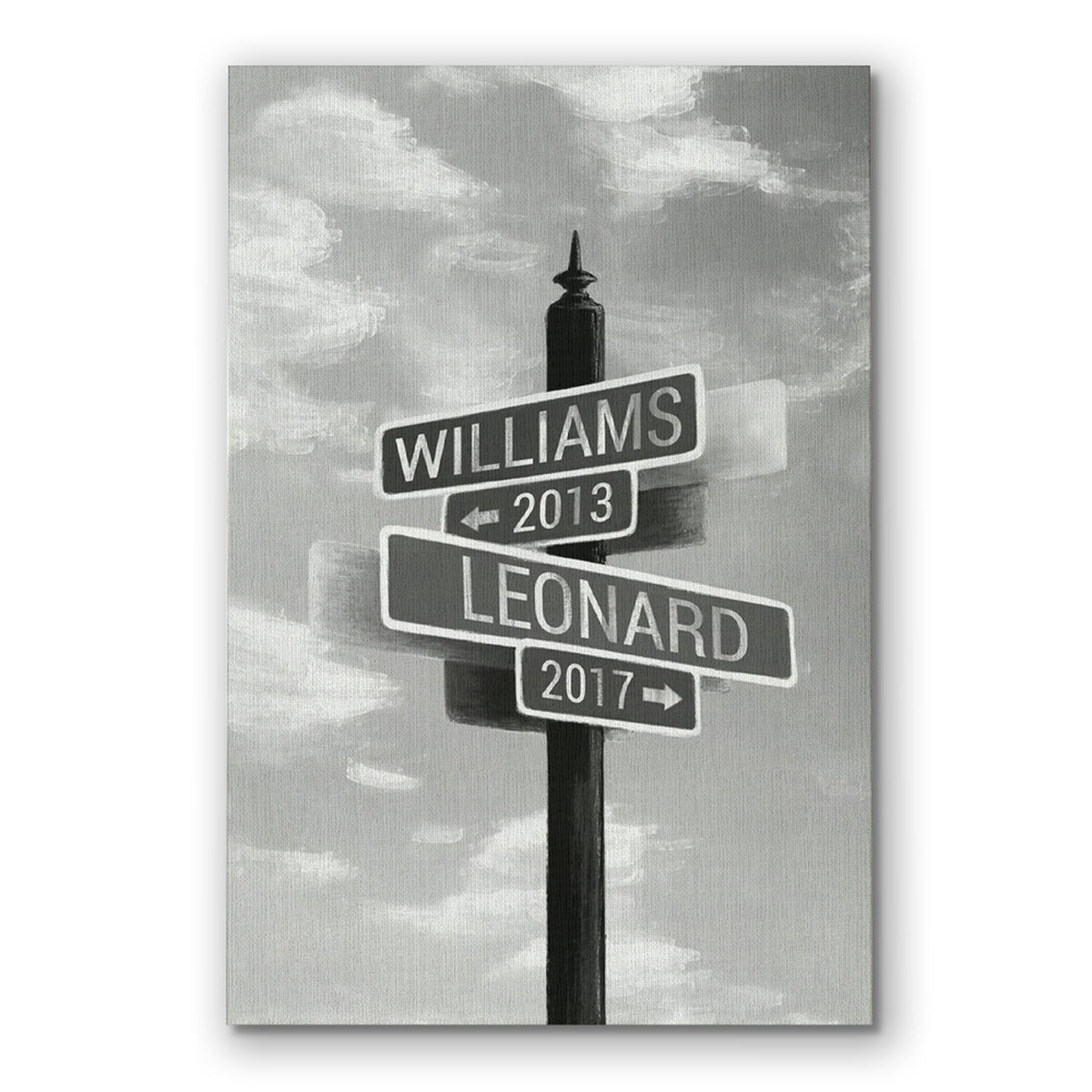 Personalized Street Sign Canvas – Custom Names Intersection Wall Art