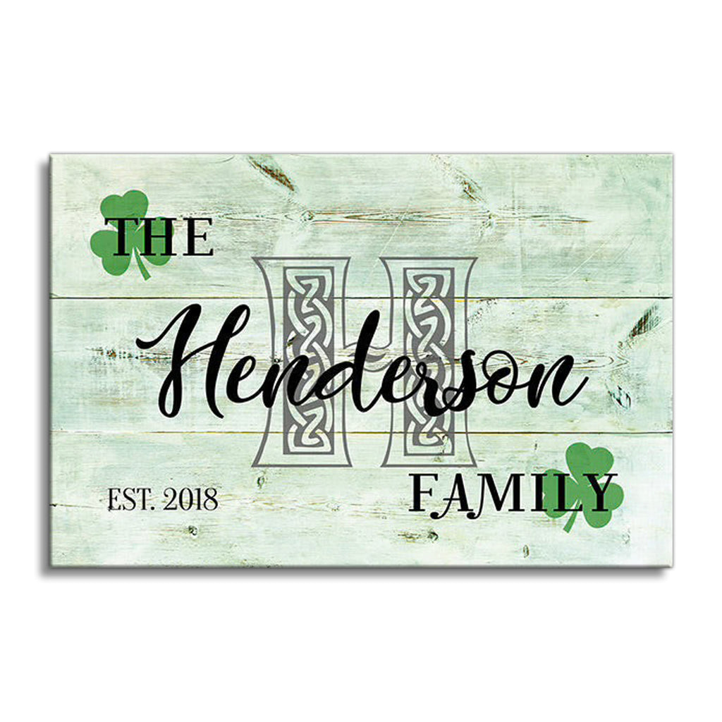 Personalized Irish Family Name Canvas – Custom Surname Celtic Wall Art