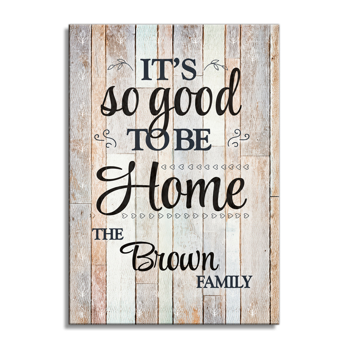 Personalized It's So Good To Be Home Canvas – Custom Family Name Art