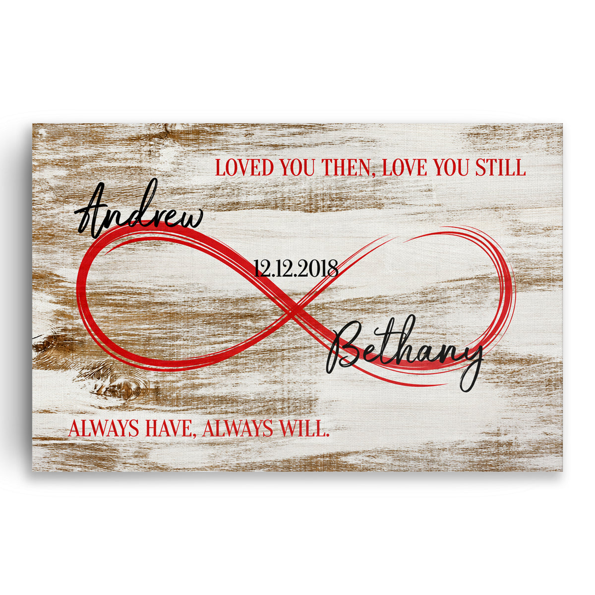 Personalized Infinity Names Canvas – Custom Couple Names And Date Wall