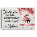 Personalized Loving You Cherry Blossom Canvas – Custom Names Wall Art