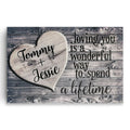 Personalized Loving You Lifetime Hearts Canvas – Custom Names Wall Art