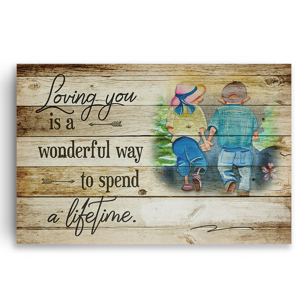 Personalized Loving You Lifetime Photo Canvas – Custom Photo Couple