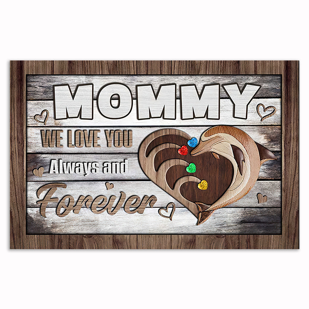 Personalized Mommy We Love You Forever Canvas – Custom Names Hearts