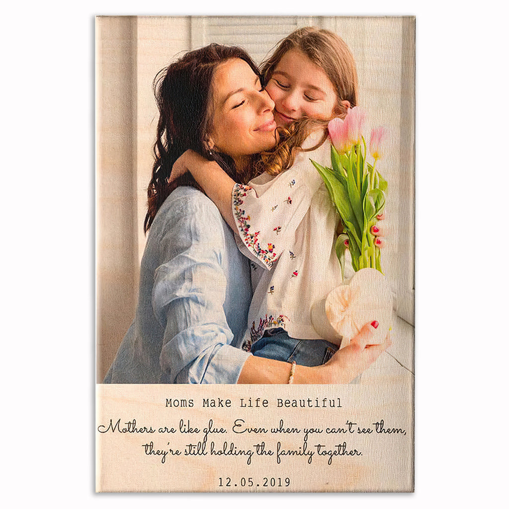 Personalized Mom Photo Canvas – Custom Photo And Message Mother's Day