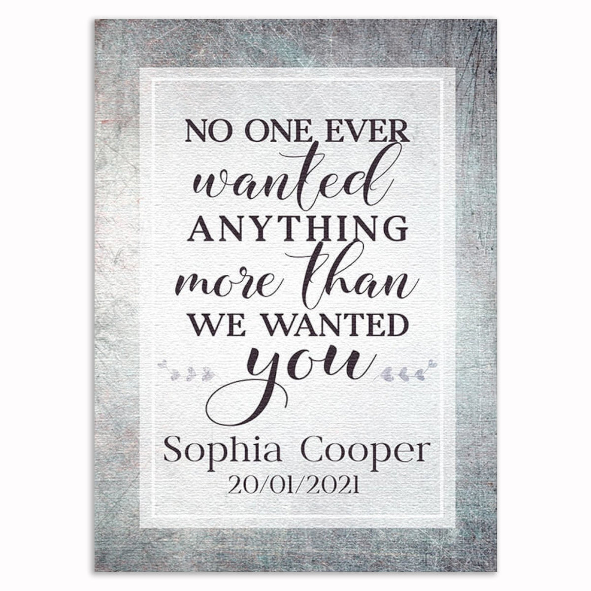 Personalized No One Ever Wanted Anything More Canvas – Name And Date