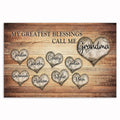 Personalized My Greatest Blessings Call Me Grandma Canvas – Hearts