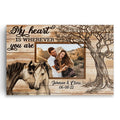 Personalized My Heart Is Wherever You Are Canvas – Custom Photo Tree