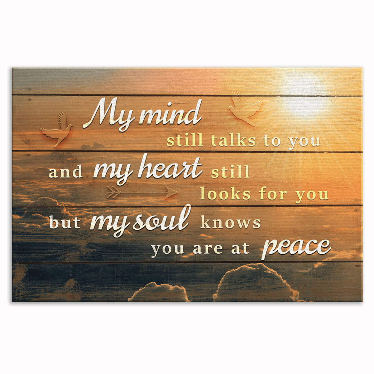 Personalized My Soul Knows You Are At Peace Canvas – Memorial Sunset