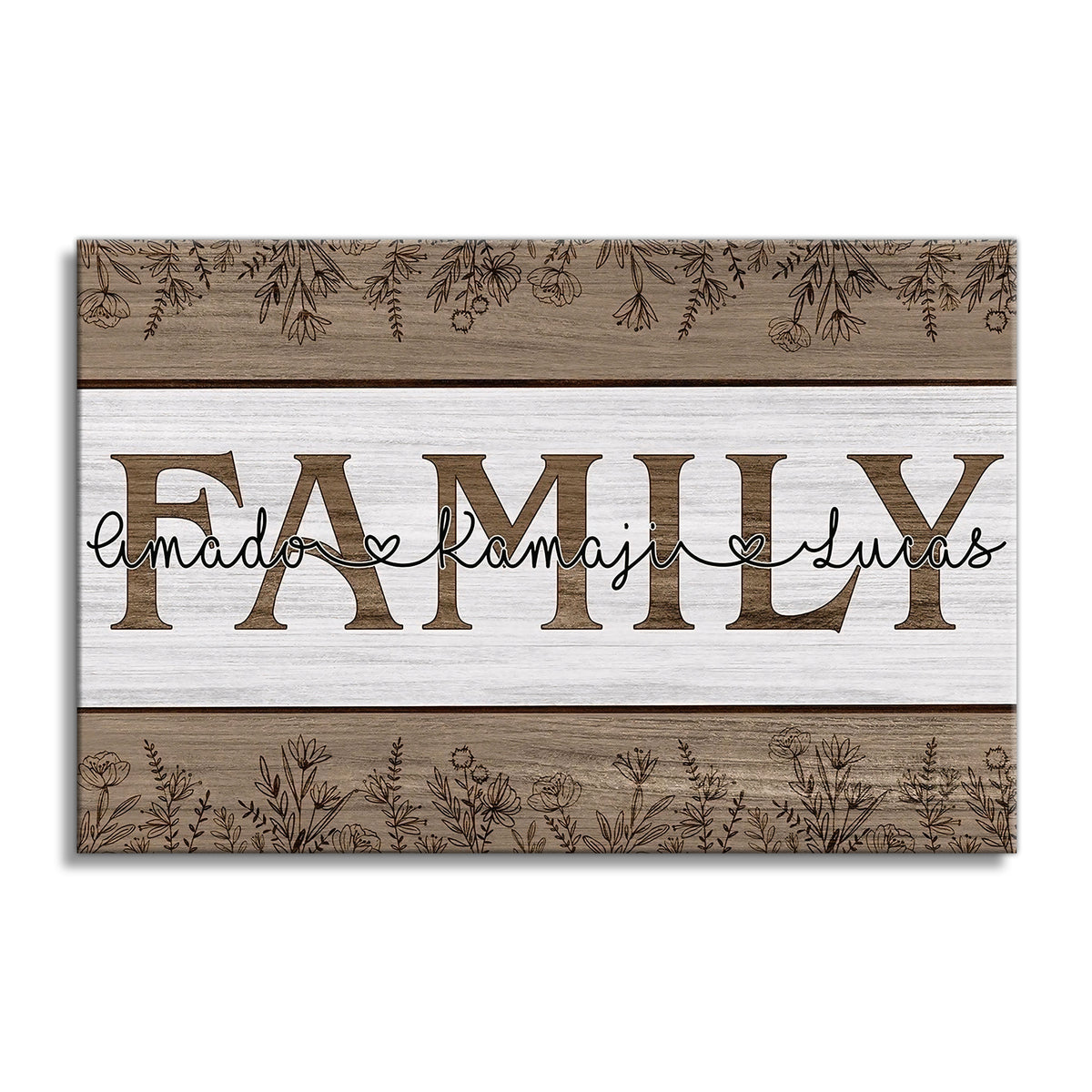 Personalized FAMILY Names In Letters Canvas – Custom Names Wall Art