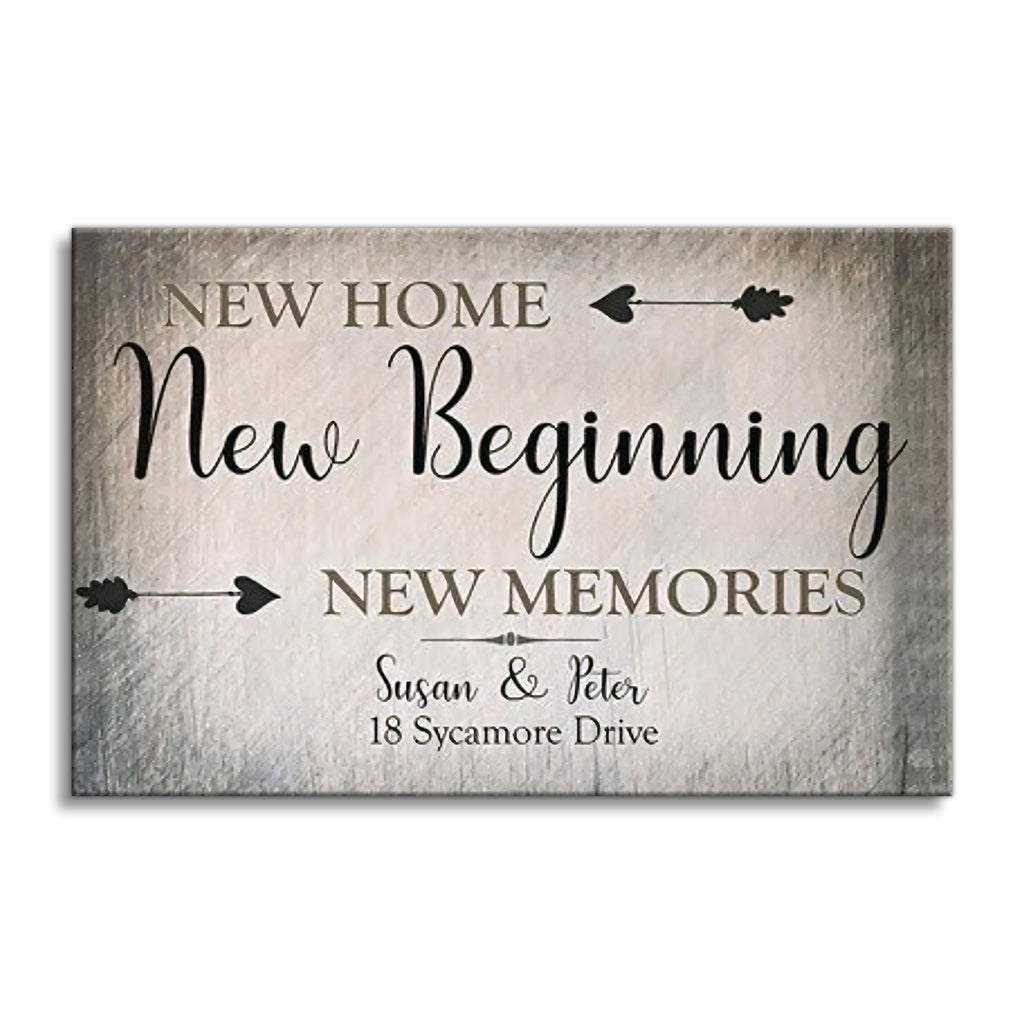 Personalized New Home New Beginning Canvas – Name And Move-In Date