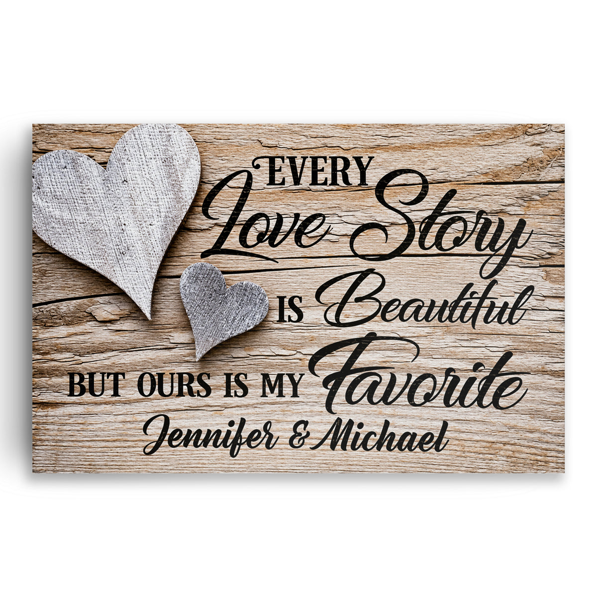 Personalized Our Love Story Is My Favorite Canvas – Custom Names