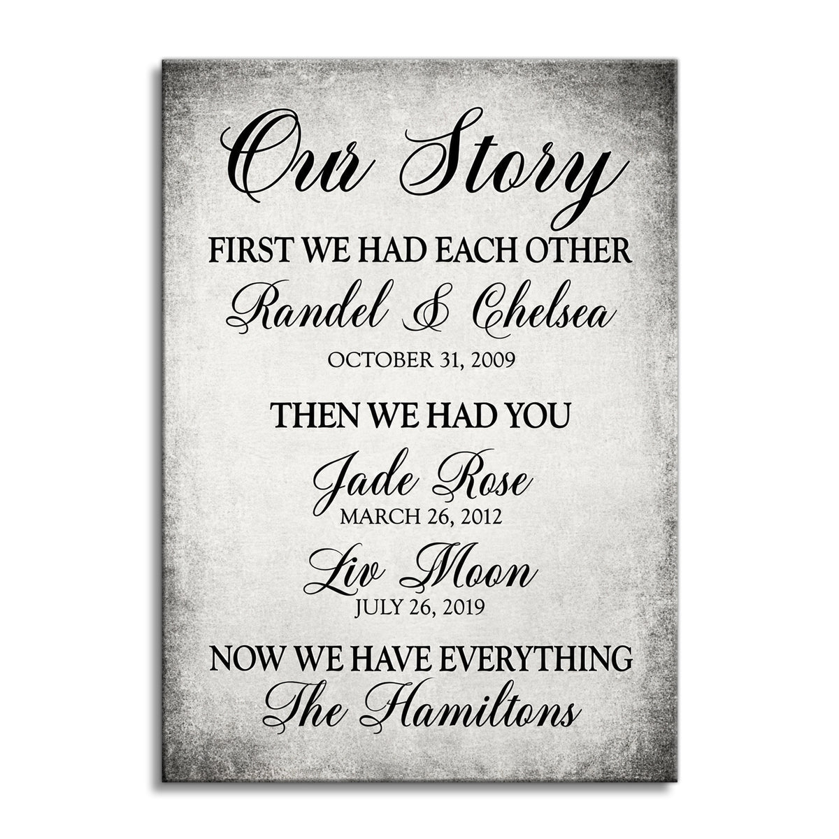 Personalized Our Story First We Had Each Other Canvas – Custom Names