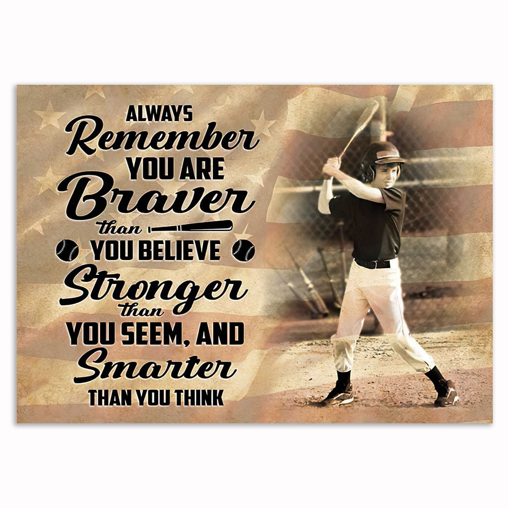 Personalized Always Remember You Are Braver Photo Canvas – Brick Wall